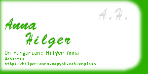 anna hilger business card